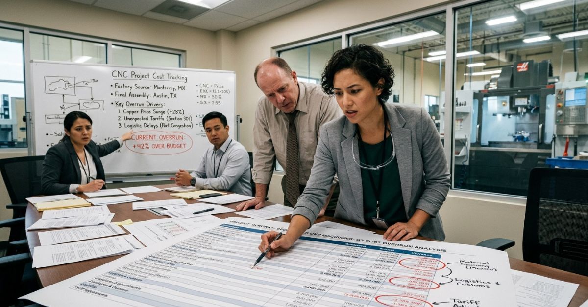 engineer reviewing cross border CNC cost overrun